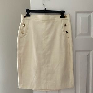 Ann Taylor Loft White Straight Skirt 6T